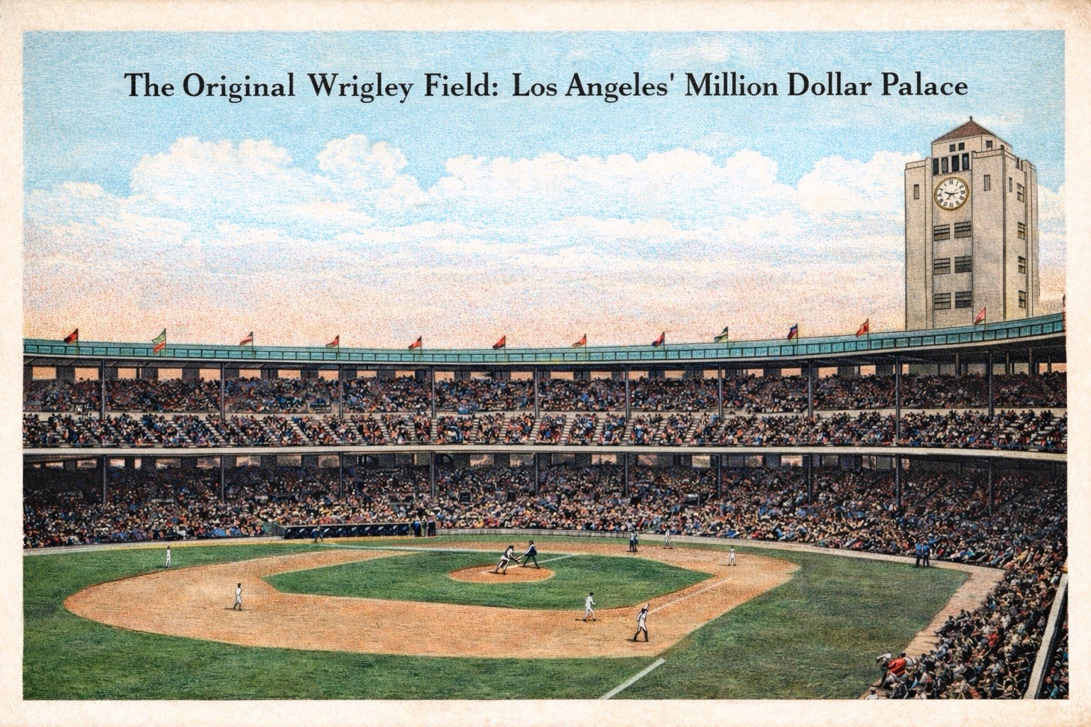MODERN Postcard Original Wrigley Field: Los Angeles’ Million Dollar Palace D116