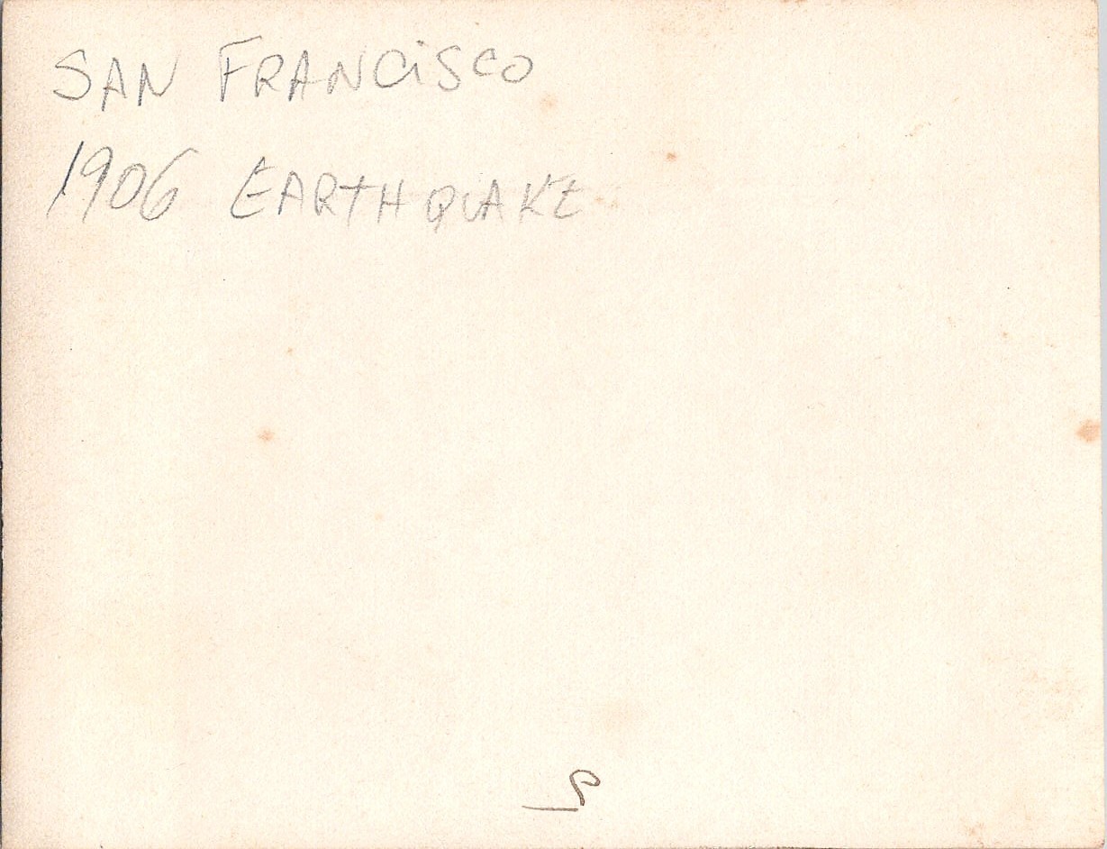 aa Not a postcard San Francisco 1906 Earthquake original real photo
