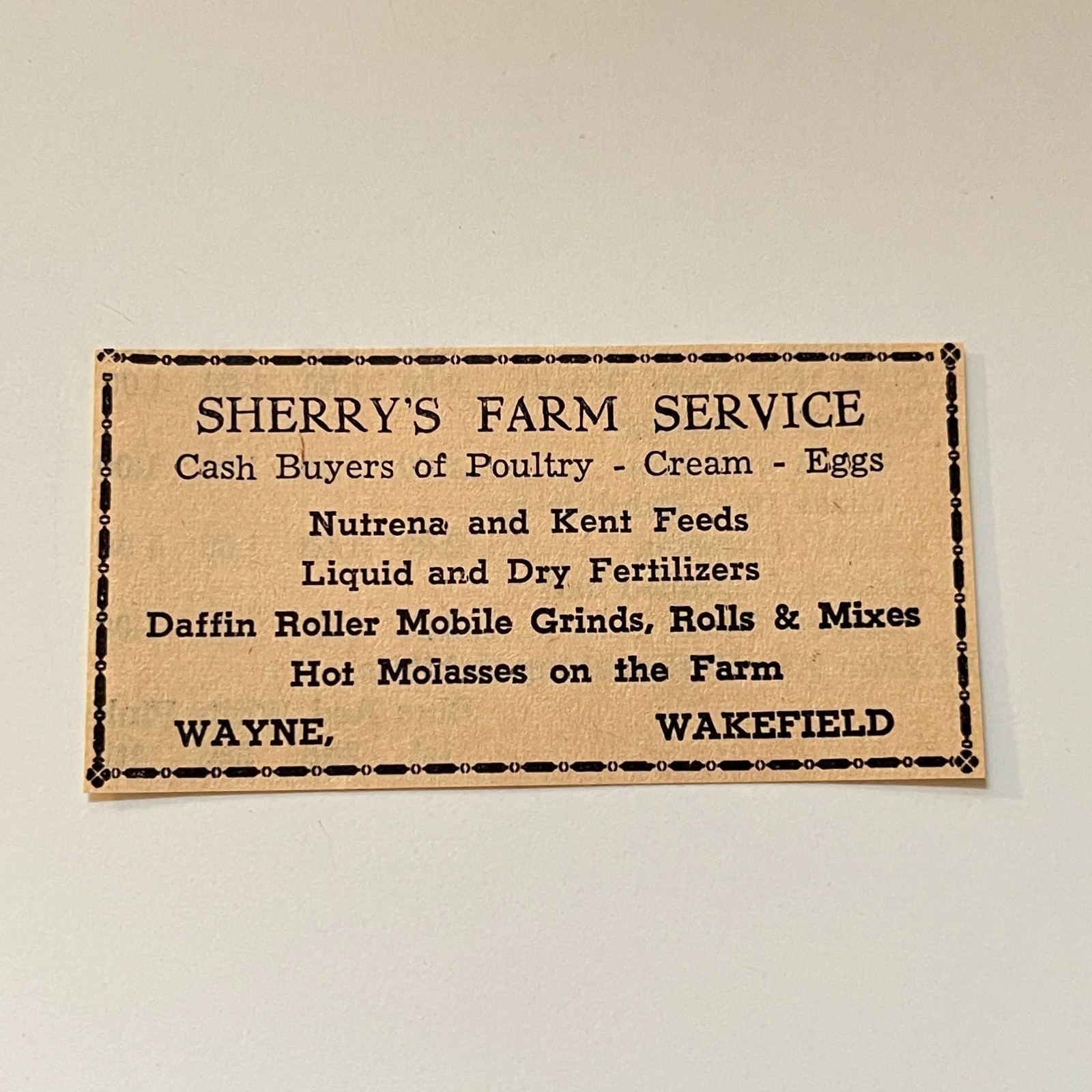 Sherry’s Farm Service Cash Buyers Of Poultry Wayne NE 1965 Nebraska Ad TAK4-S9