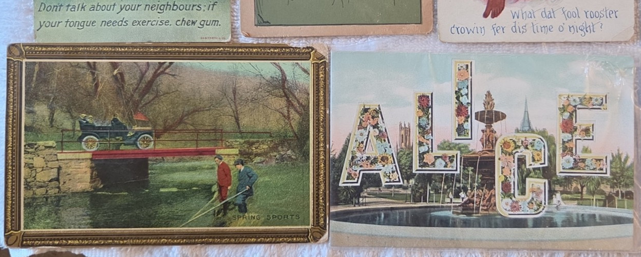 Lot Of 12 Antique And Vintage Post Cards 3 Written Posted early 1900’s