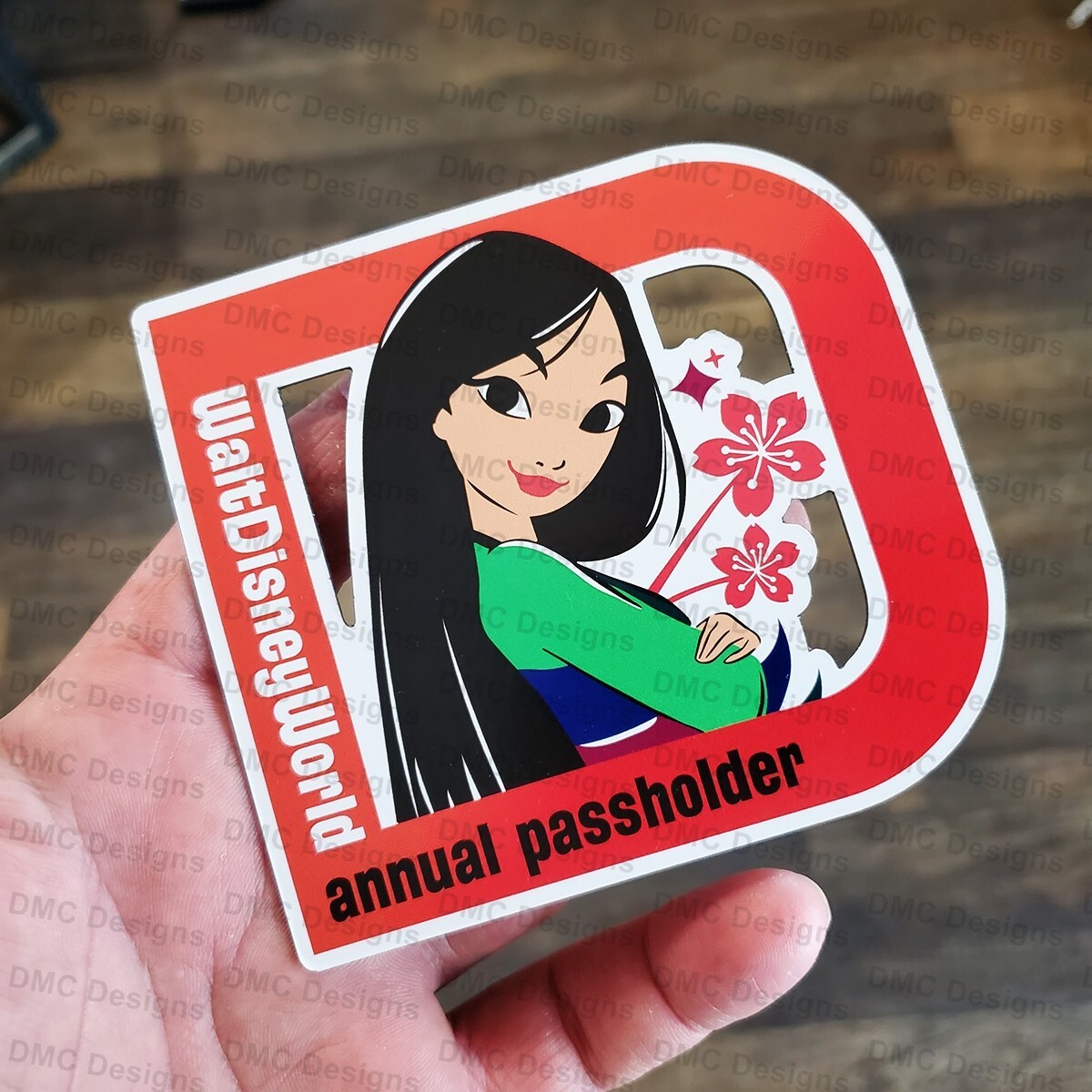 Aftermarket Walt Disney Annual Passholder Magnet featuring Mulan! I made this!
