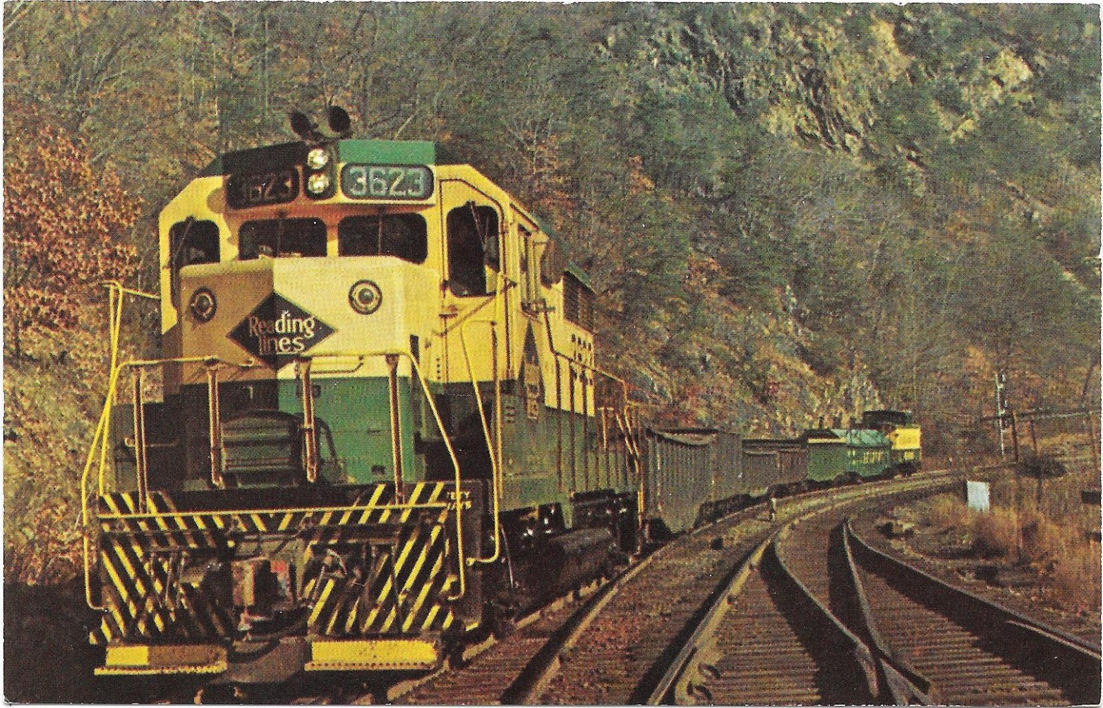 2 Reading Railways Railroad 3623 & 3628 GP-35 Unit Train Postcards Unused