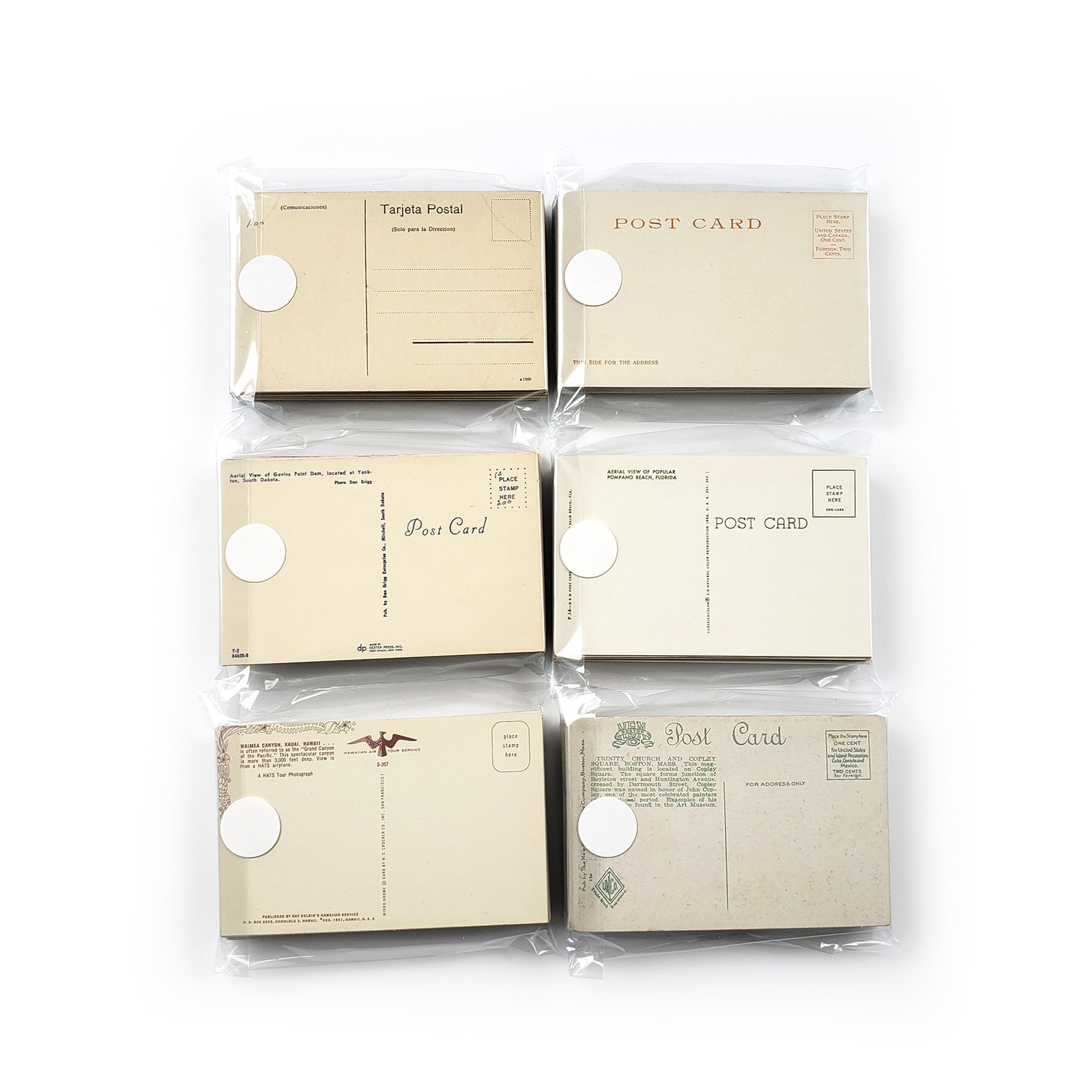 60 Unused Vintage Postcards Lot – Unposted Random Blank Midcentury Travel Views