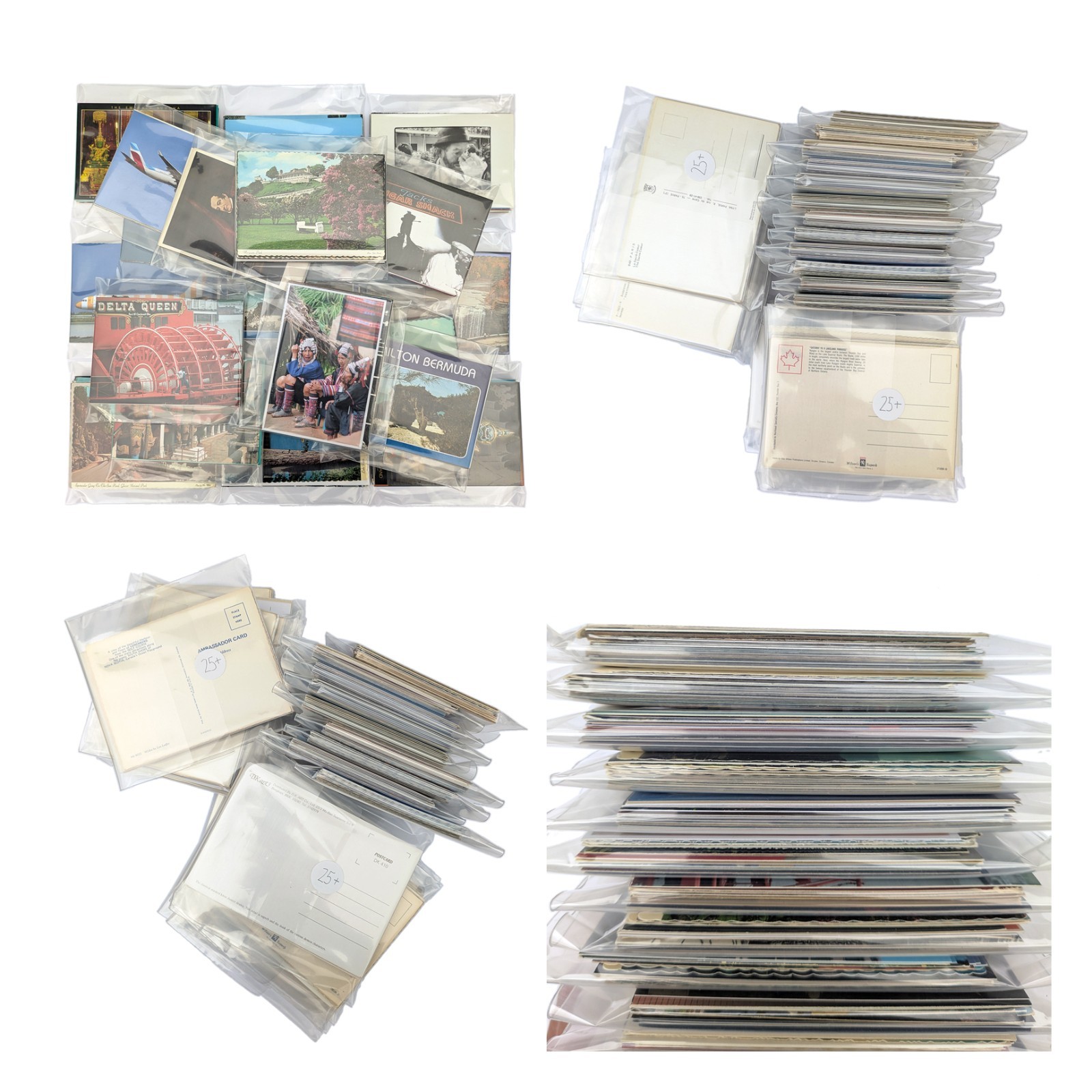 25 Unused 4×6 Postcards Lot – Unposted Bulk Continental – Blank Old Vintage