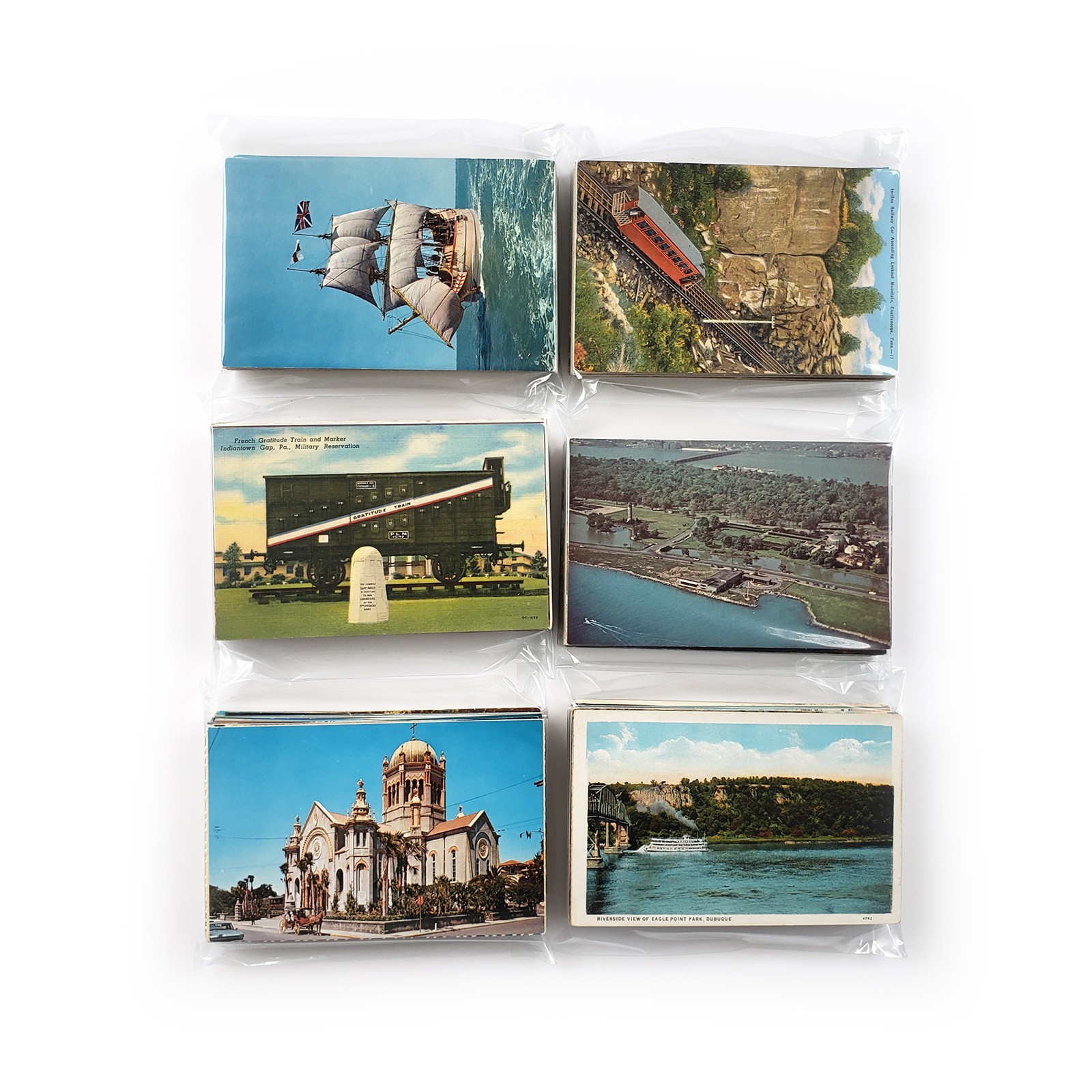 60 Unused Vintage Postcards Lot – Unposted Random Blank Midcentury Travel Views