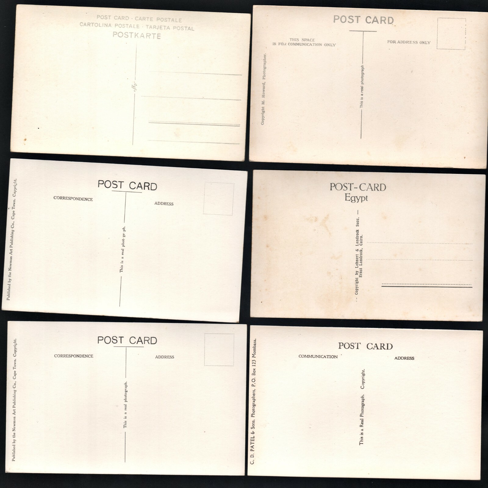 RPPC Lot of 36 African Postcards Cairo Pretoria Khartoum Sudan Kimberley