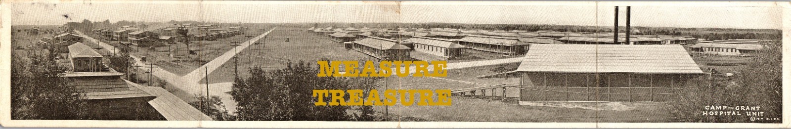 C.1917 ROCKFORD, IL ILLINOIS CAMP GRANT HOSPITAL UNIT QUADRUPLE Postcard Q16