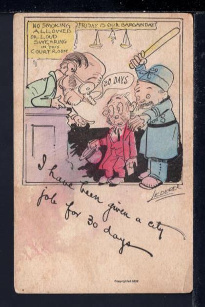 Postcard – Comic – 30 Days! – 1907