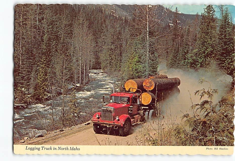Postcard Logging Truck in North Idaho USA