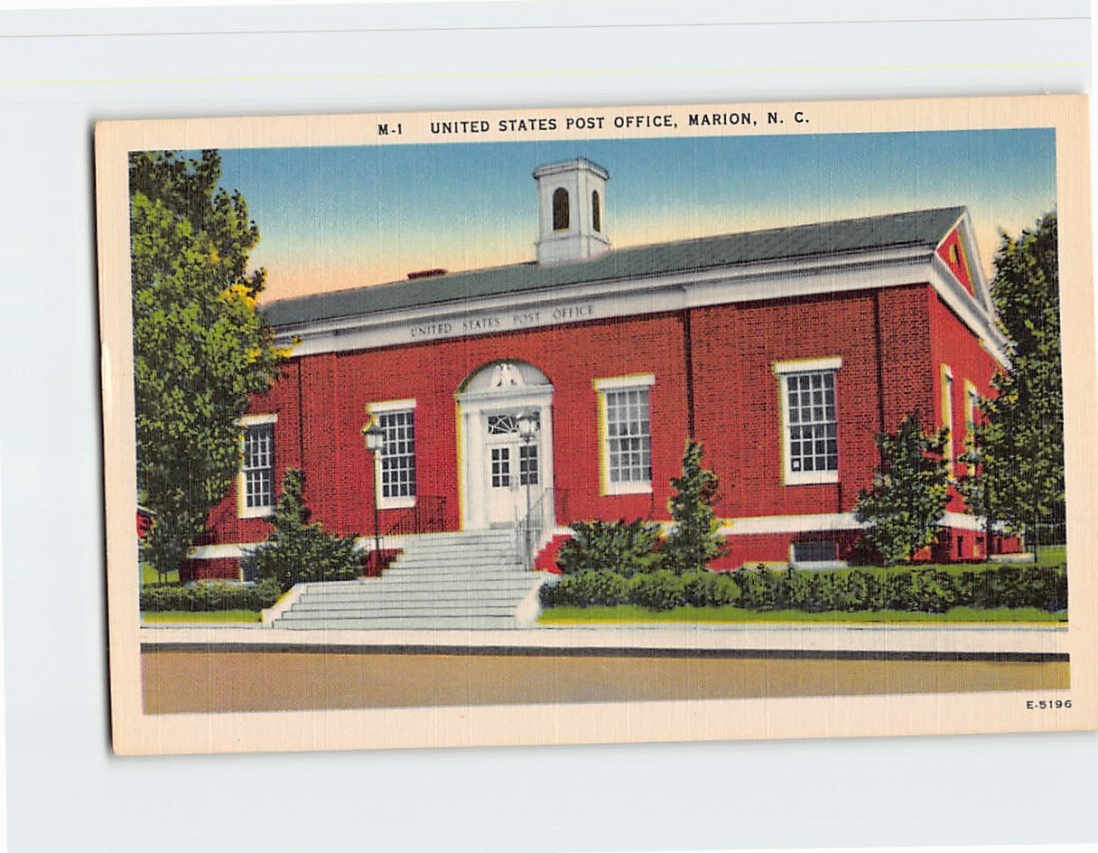 Postcard United States Post Office Marion North Carolina USA