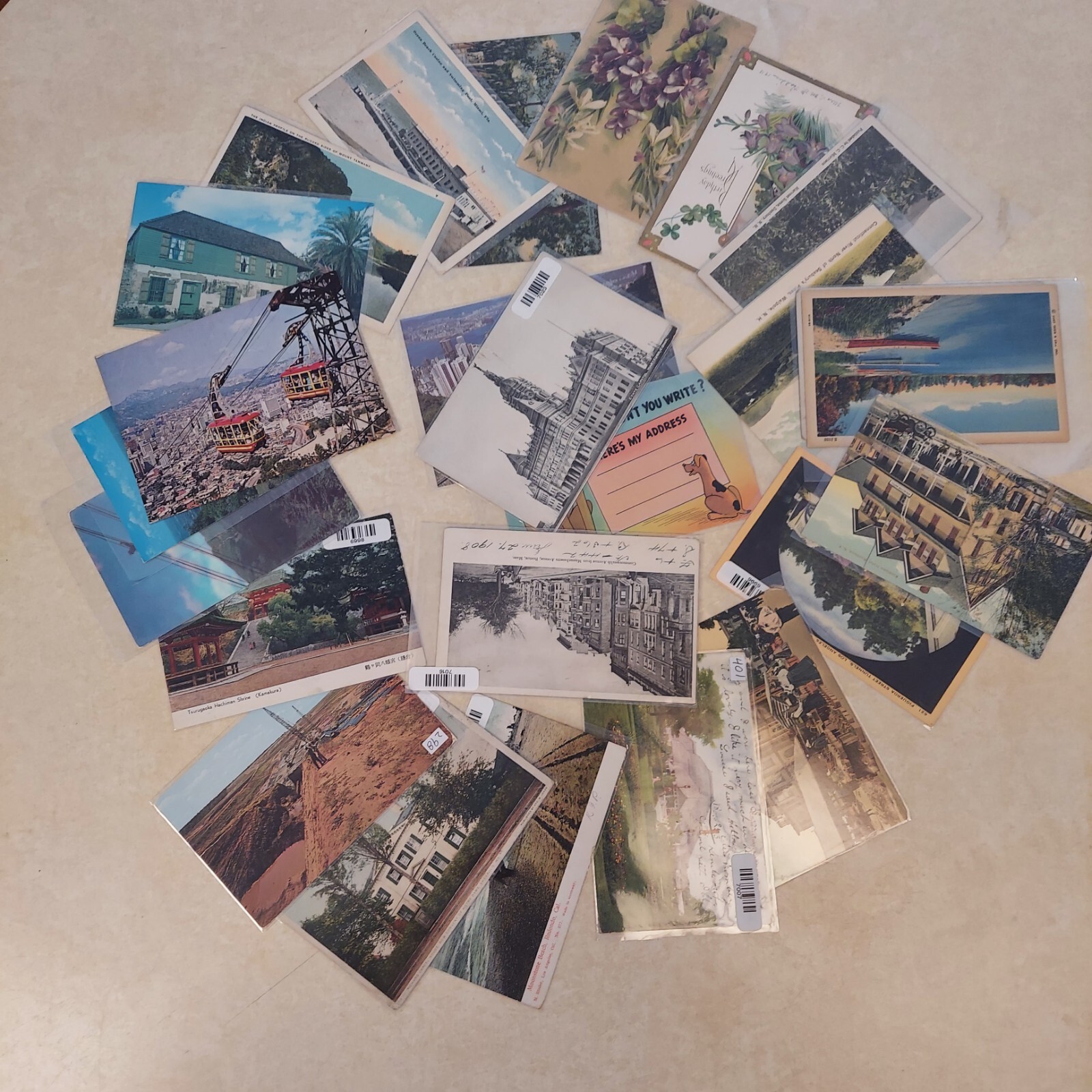 Post Cards, Antique Vintage 100 All In Sleeve Protector Mailed With Postage And