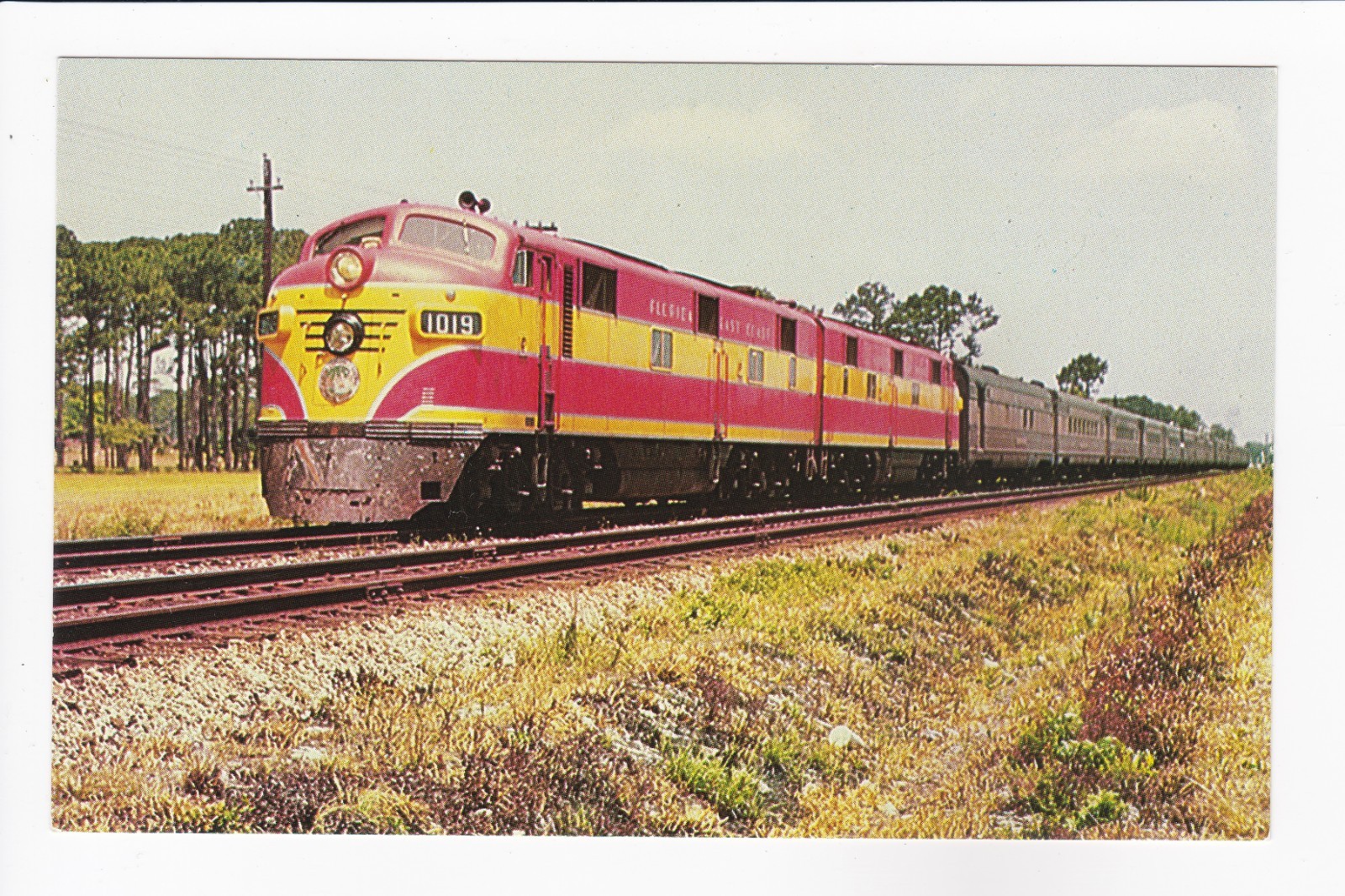 Florida East Coast Railway E-7 Unit #1019 East Coast Champion Chrome Postcard