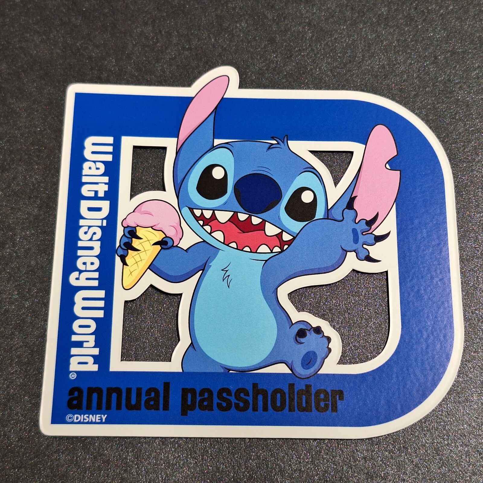 Aftermarket Walt Disney Annual Passholder featuring Stitch in D magnet format