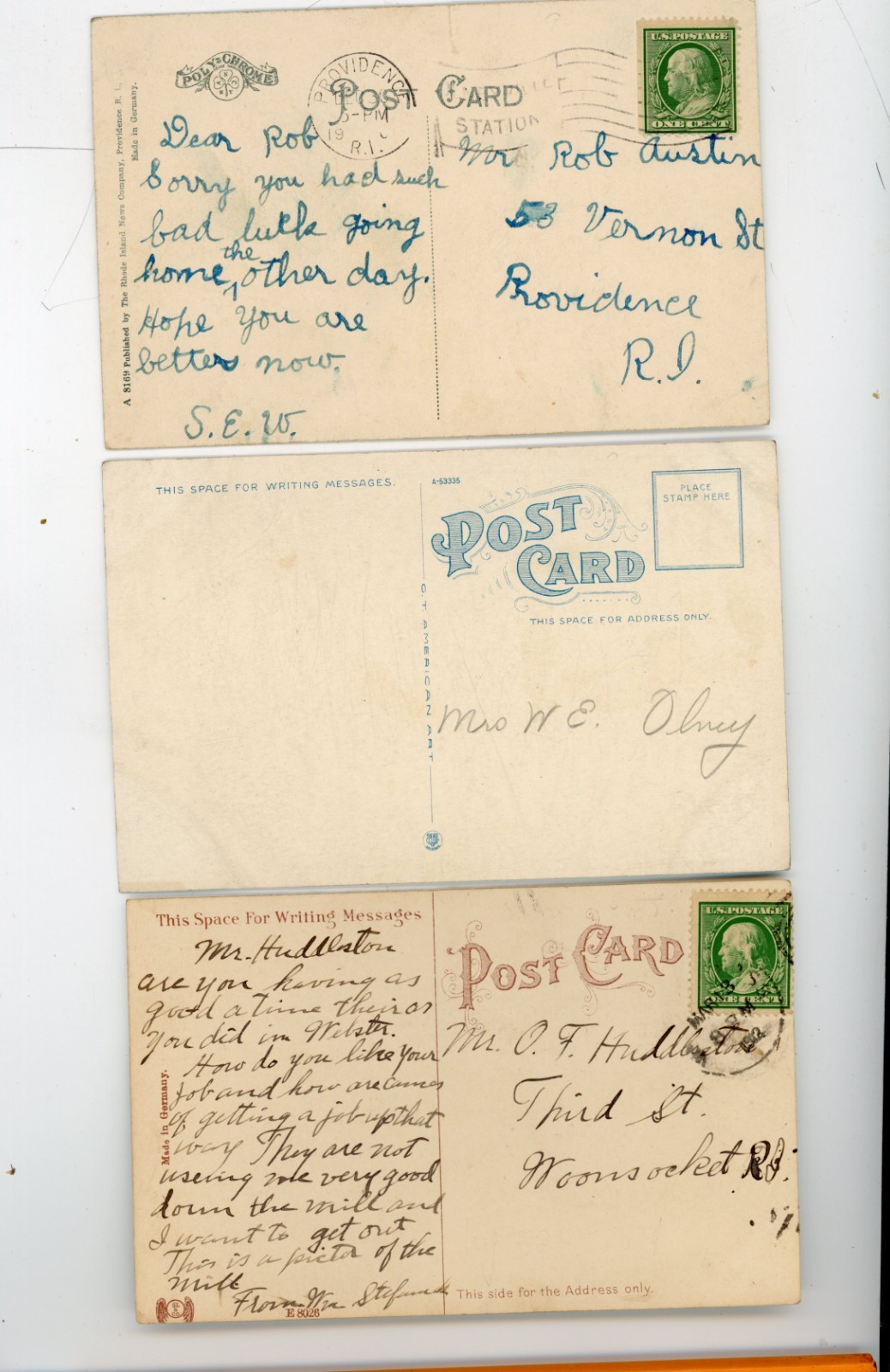 lot of 6 pre-1915 Webster MA postcards