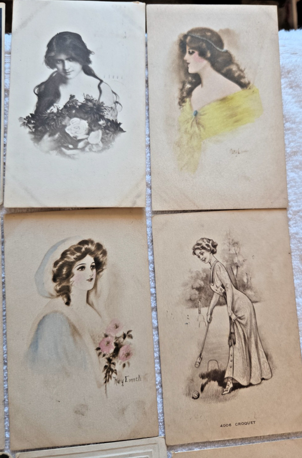Antique Lot of 16 Souvenir Ladies Women Postcards some postmarked