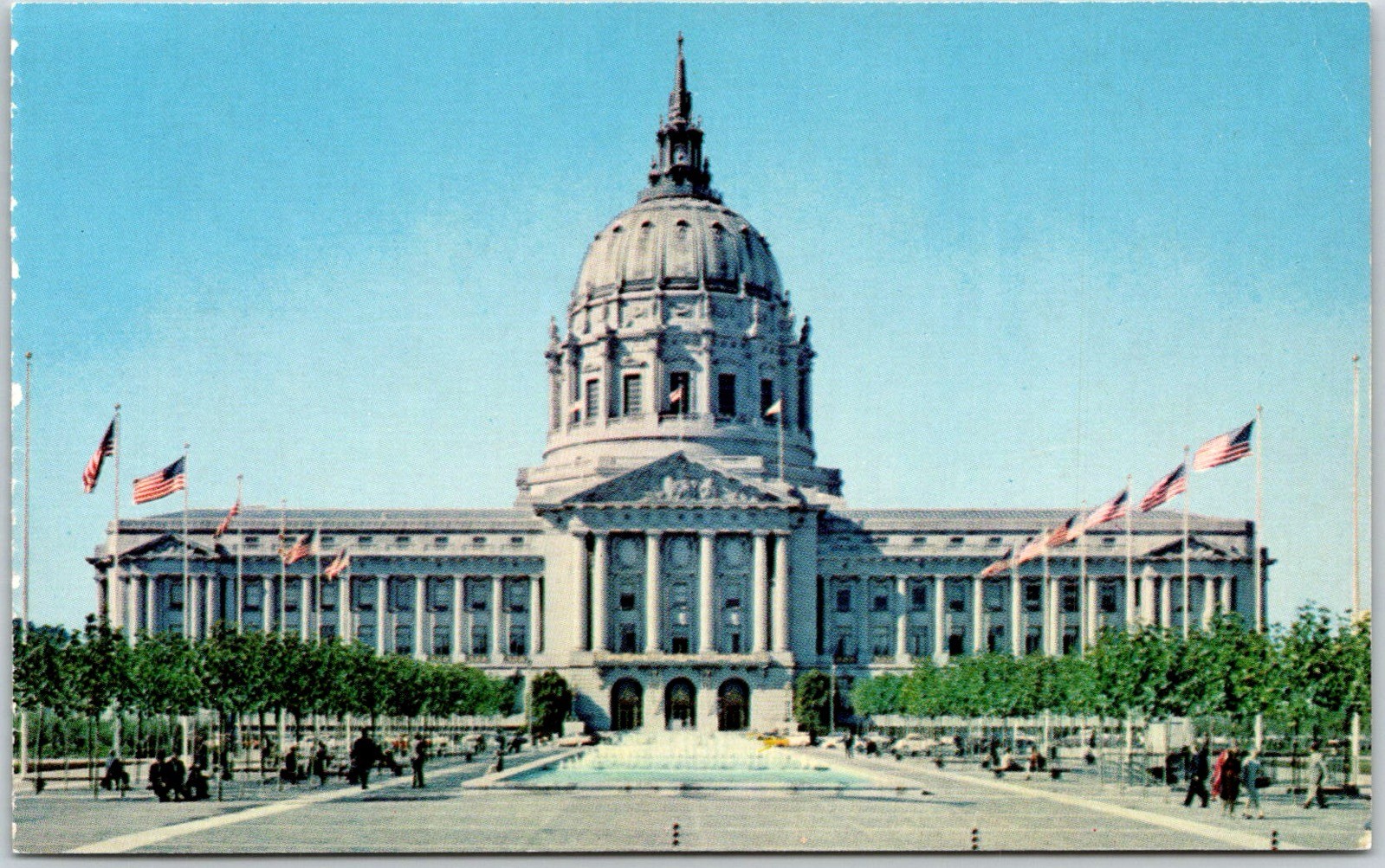 San Francisco USA City Hall And Civic Center Vintage View Postcard
