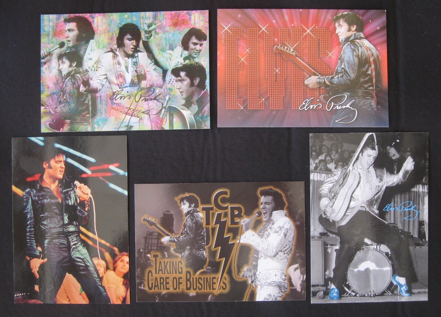 Elvis Presley Licensed Set of 5 (Five) Different 4X6 Color Postcards Free Ship!