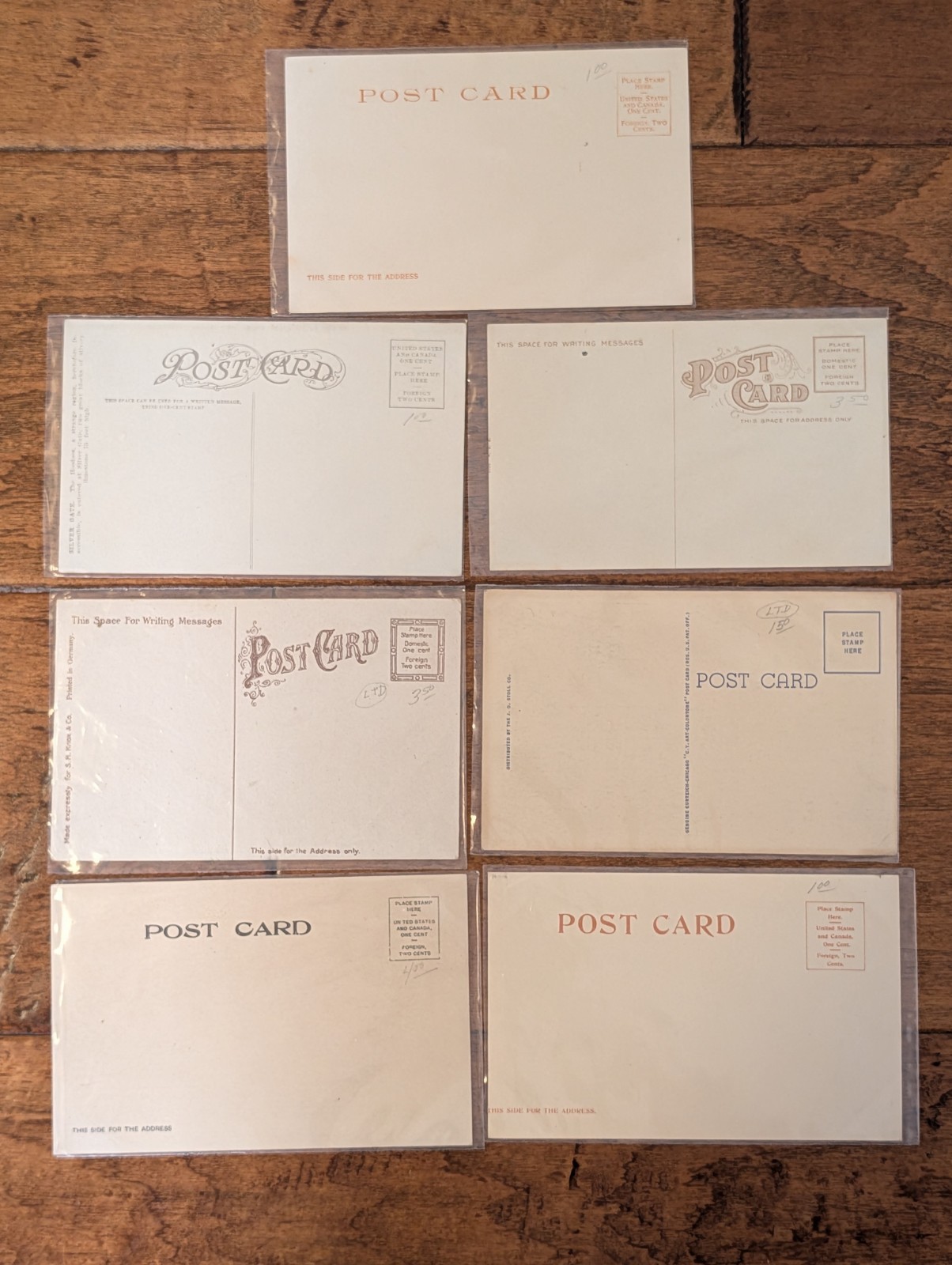 Lot 7 Unused Vintage Postcards Protective Sleeves 1940s Yellowstone Illinois
