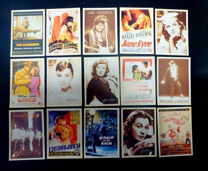 Lot of 32 Old Memories Forever Movie Star & Rock Star Vintage Postcards
