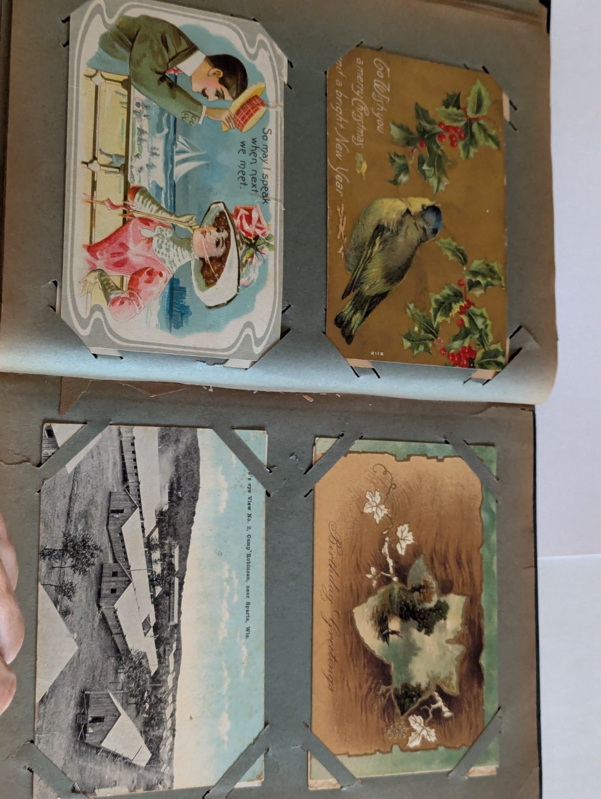 Antique Post Card Lot Book – Some Mailed – See Video – Many Pictures