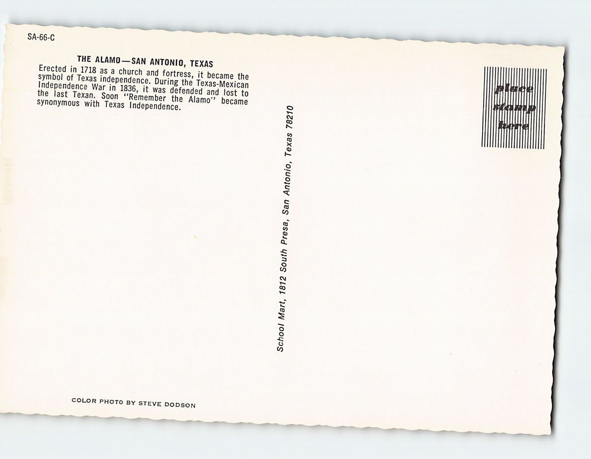 Postcard The Alamo San Antonio Texas USA