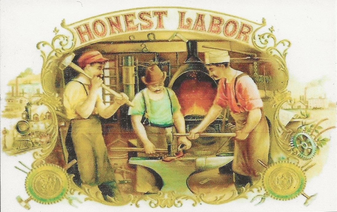 An “Honest Labor” With Three Men Working At A Forge Greetings Postcard – 767