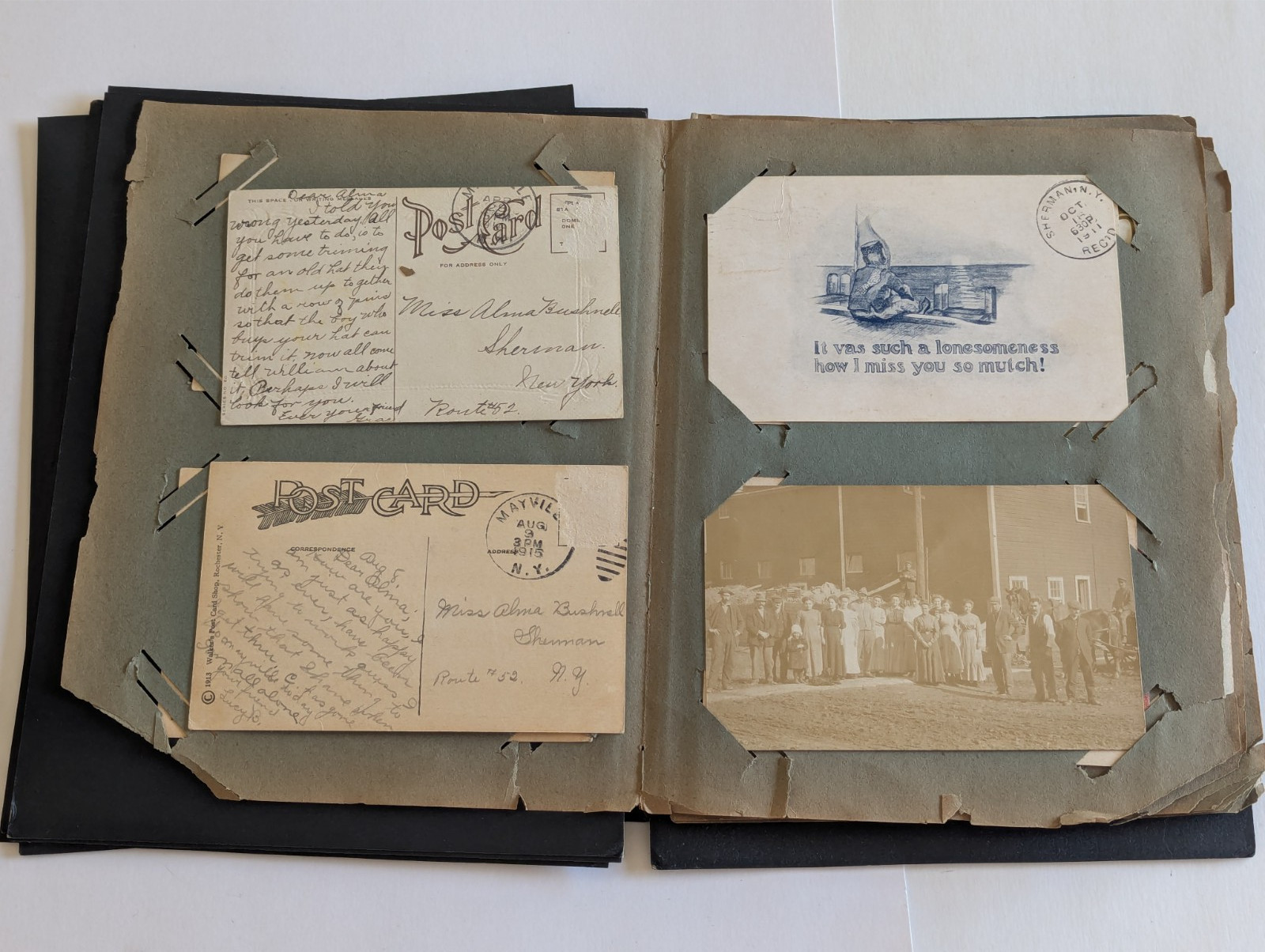 Antique Post Card Lot Book – Some Mailed – See Video – Many Pictures