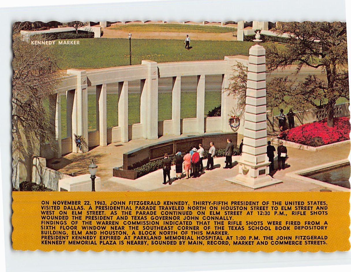 Postcard Kennedy Marker Dallas Texas USA