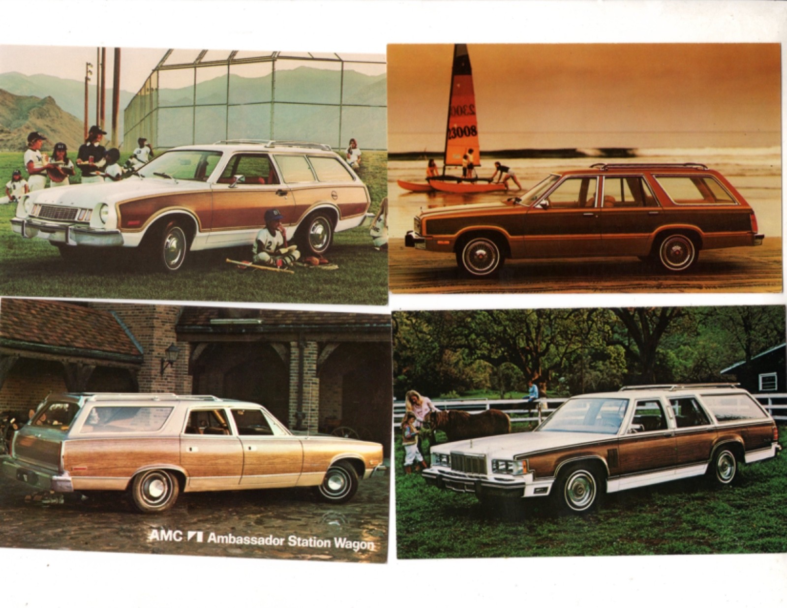 ANTIQUE AUTO, STATION WAGONS, LOT OF 35 VINTAGE POSTCARDS (BL100)