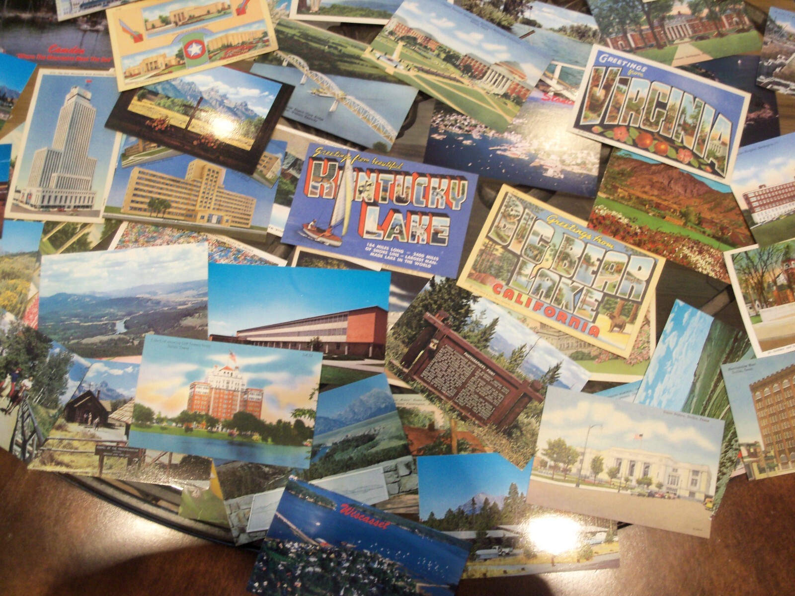 100+ US POSTCARD LOT UNPOSTED ROADSIDE AMERICANA LINEN/CHROME 50/50 USA UNUSED v