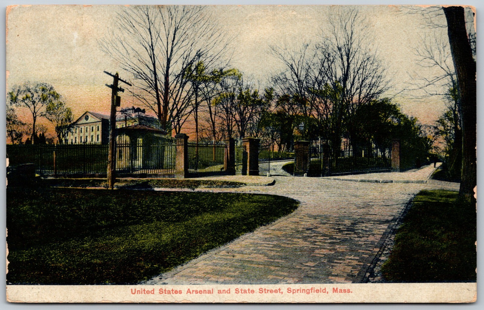 1907 United States Arsenal State St Springfield Massachussetts ANTIQUE Postcard
