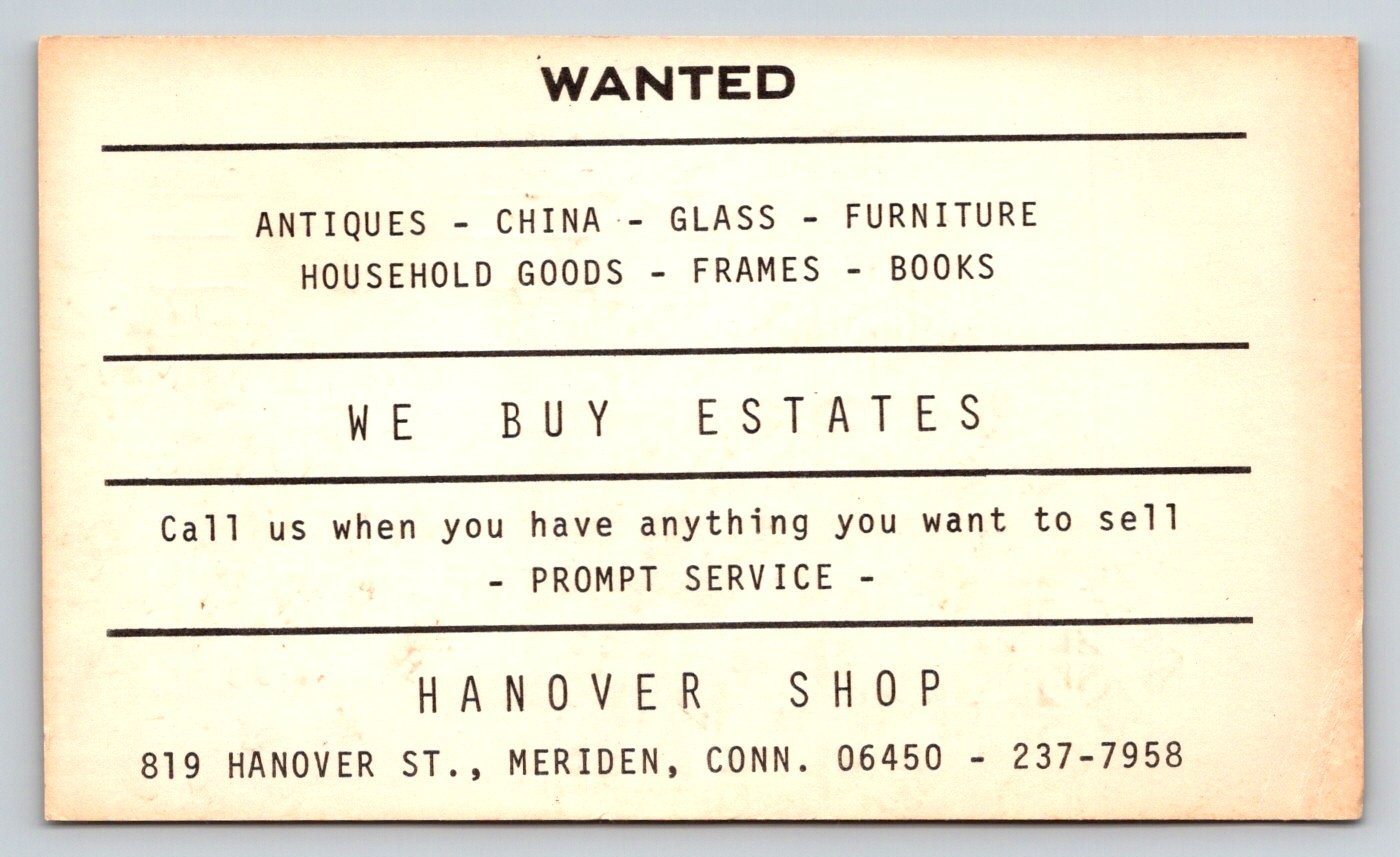 Wanted Antiques Estate Buyer Meriden CT Postcard Paul Revere 6c Stamp Unused