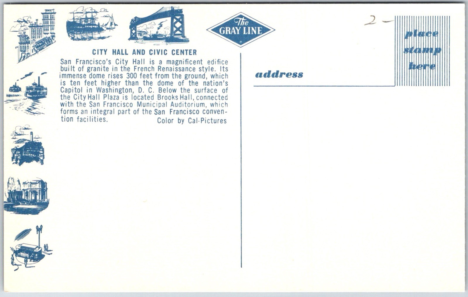San Francisco USA City Hall And Civic Center Vintage View Postcard