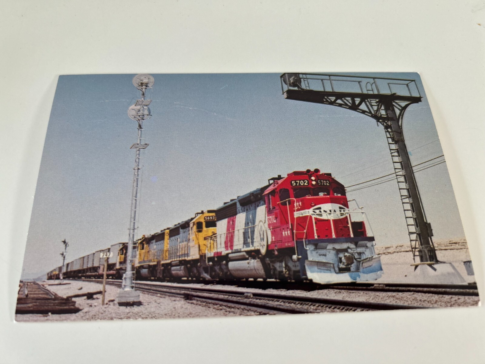 Santa Fe Railway Company’s Unit Number 5702 Super C Freight Train Postcard