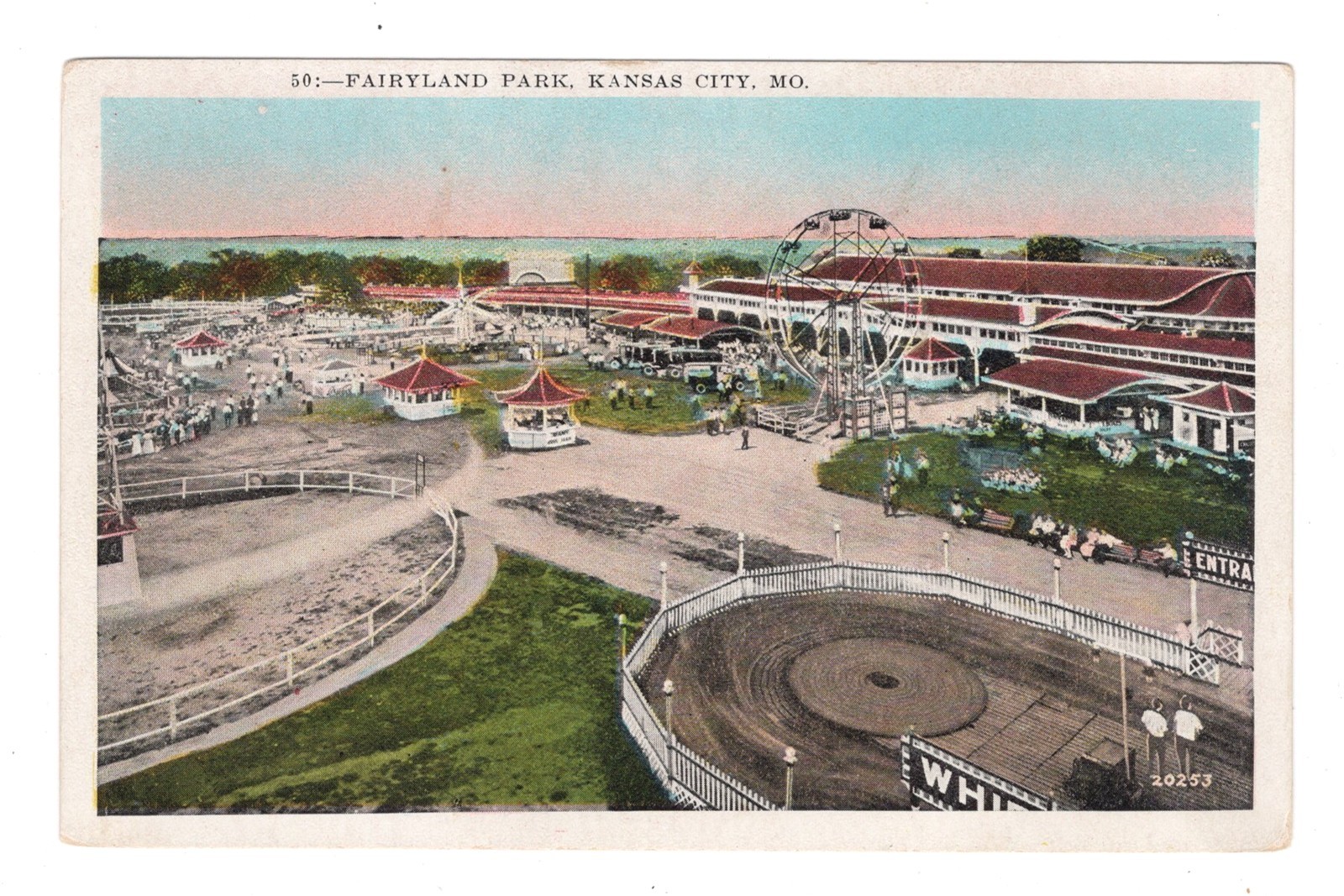 FAIRYLAND PARK KANSAS CITY MO VIEW OF FERRIS WHEEL WHIP ETC