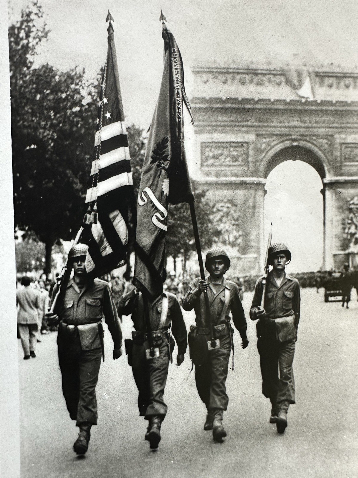 Lot of 4 WWII LIBERATION OF PARIS 1944 France US Troops Army Original RPPC Photo