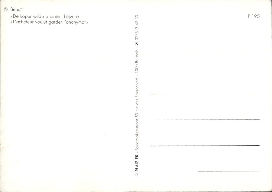 Benoit Buyer wished to Say Anonymous Art Postcard