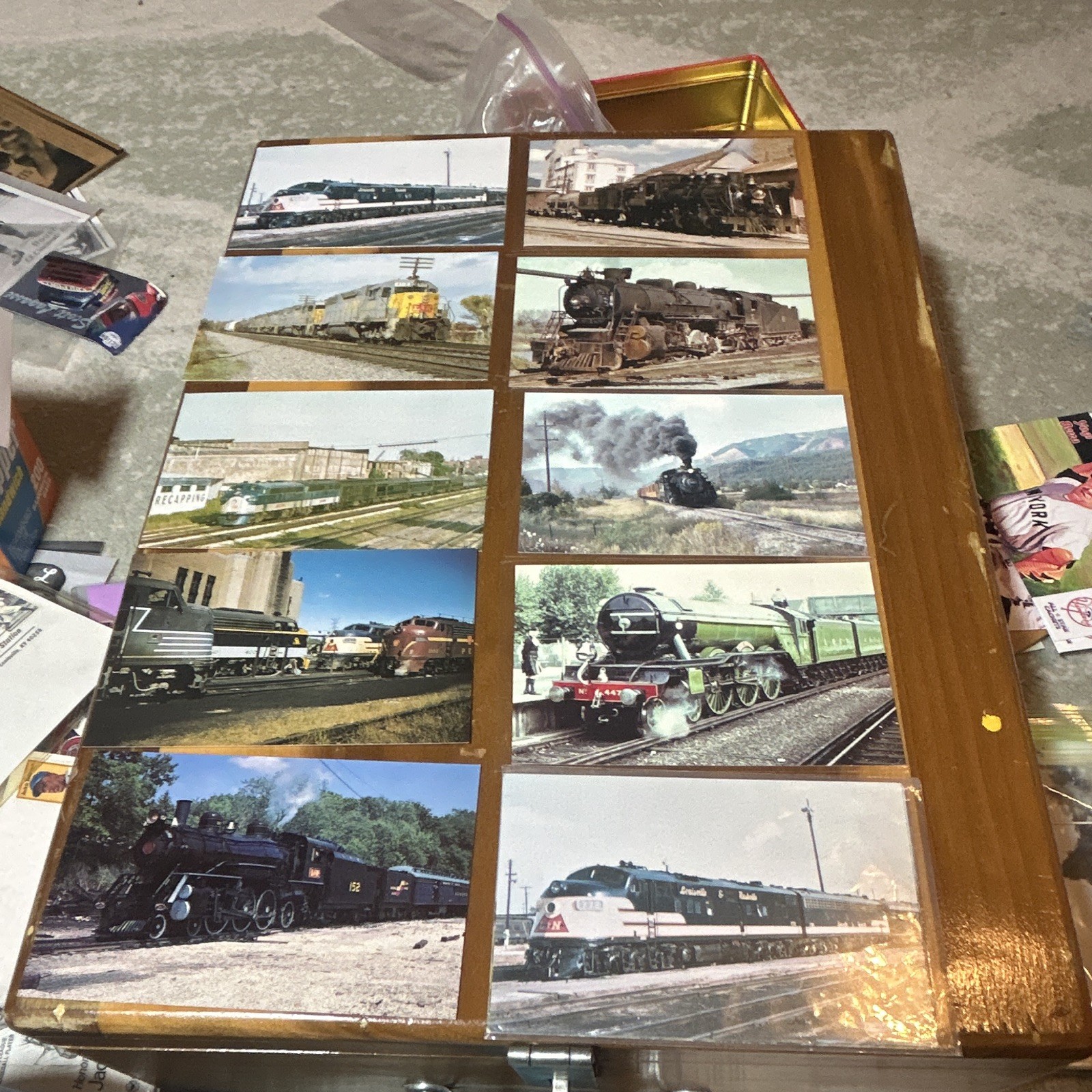 Vintage Unposted Original Chrome Train Locomotives Postcard Lot of 10