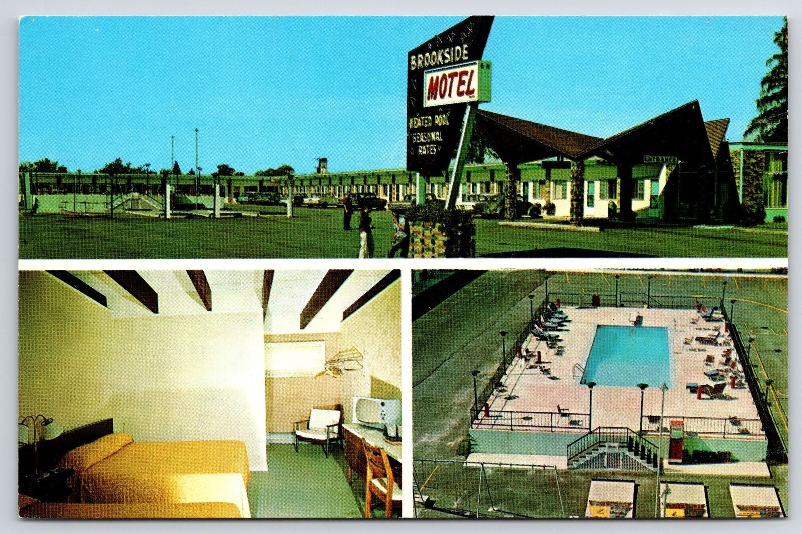 Brookside Motel Ellsworth Maine Double Single Family Unit Open All Year Postcard