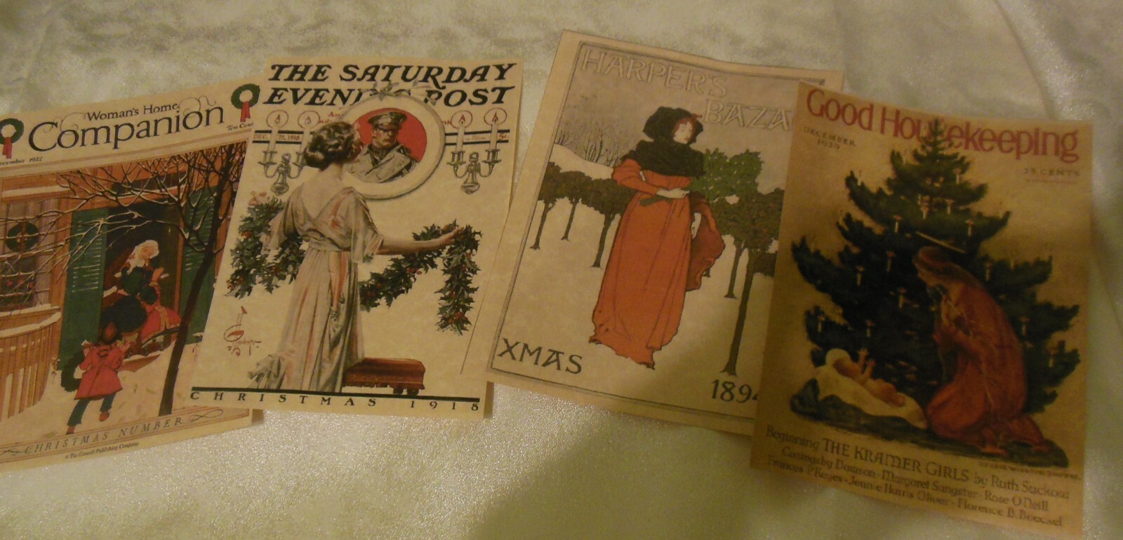 Set of 16 LARGE Vintage/Victorian Xmas Magazine Cover Images 1900’s to 1940’s