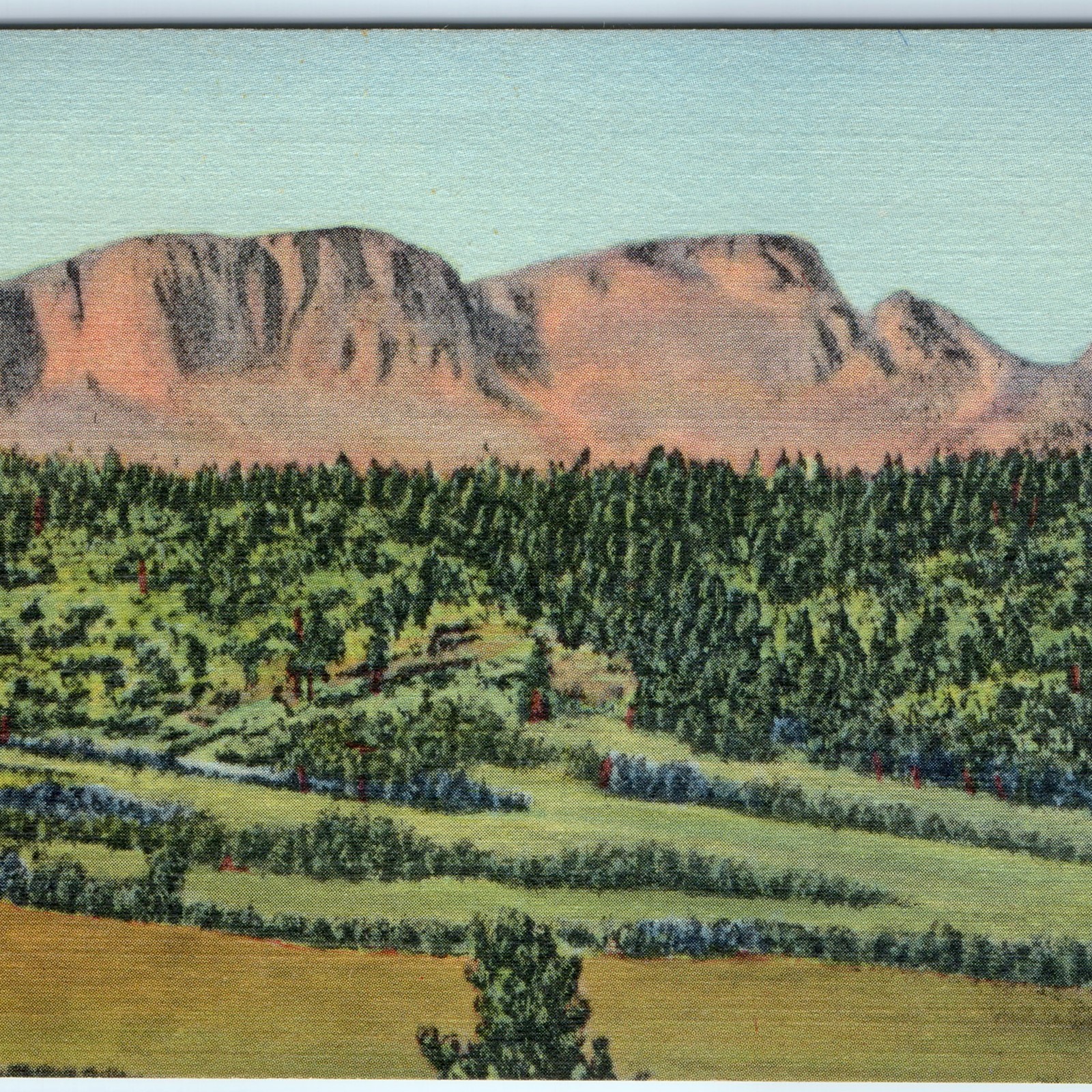 c1940s Pub. Albuquerque, NM Santa Fe Trail Hermit’s Peak US Hwy 85 Linen PC A329