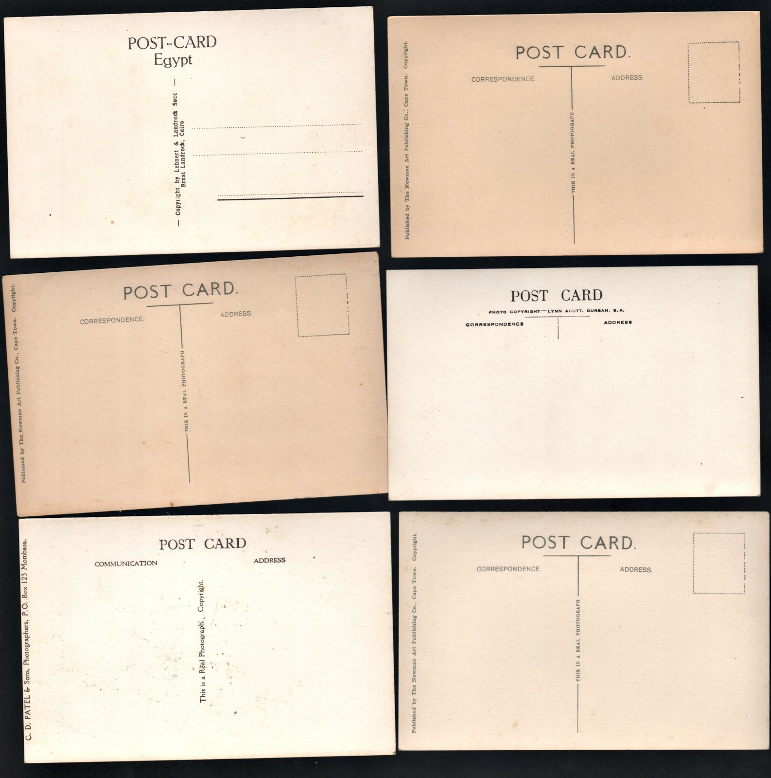 RPPC Lot of 36 African Postcards Cairo Pretoria Khartoum Sudan Kimberley