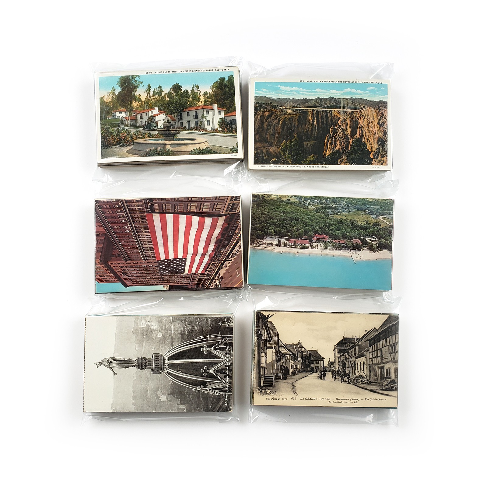 60 Unused Vintage Postcards Lot – Unposted Random Blank Midcentury Travel Views