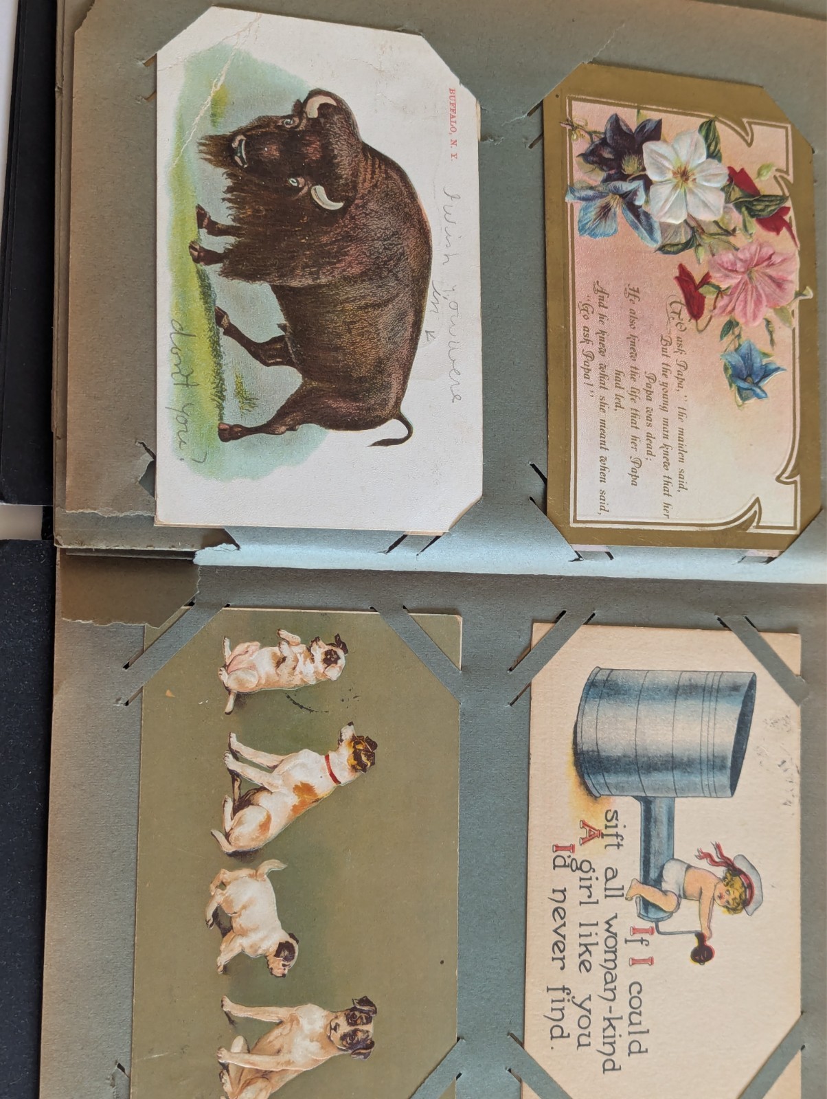 Antique Post Card Lot Book – Some Mailed – See Video – Many Pictures