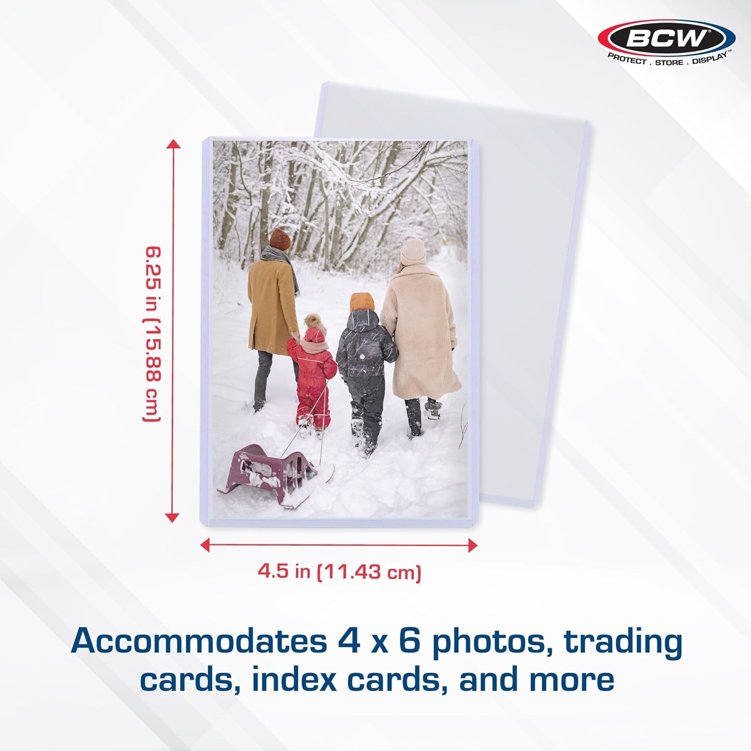 BCW 4×6 Photo & Postcard Topload Holders – 25 Pack | Rigid Clear