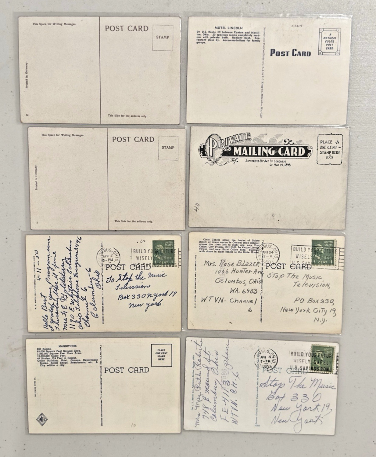 Lot Of 50 Vintage Postcards Ohio and Virginia In Protective Sleeves