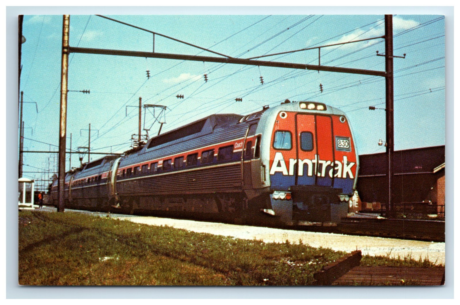 Postcard Amtrak Metroliner Unit 830 Coatesville Pennsylvania c1982 Chrome UNP