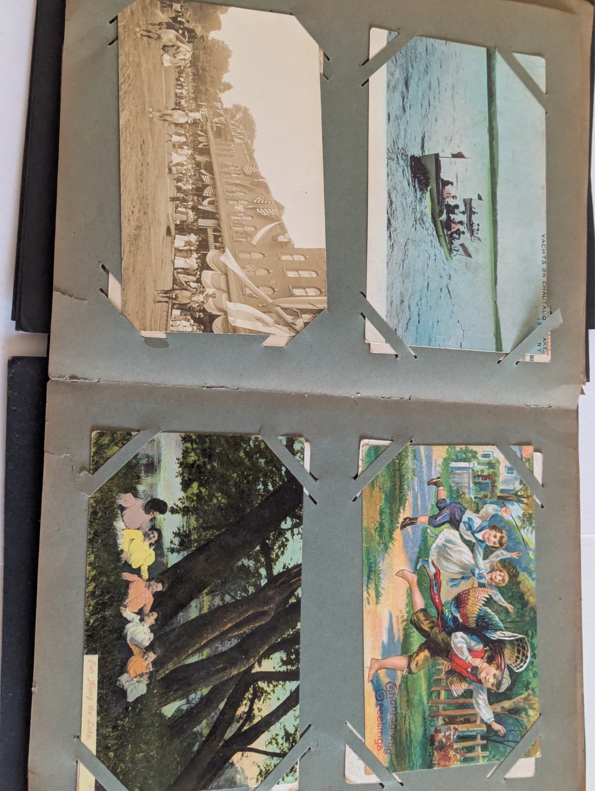 Antique Post Card Lot Book – Some Mailed – See Video – Many Pictures