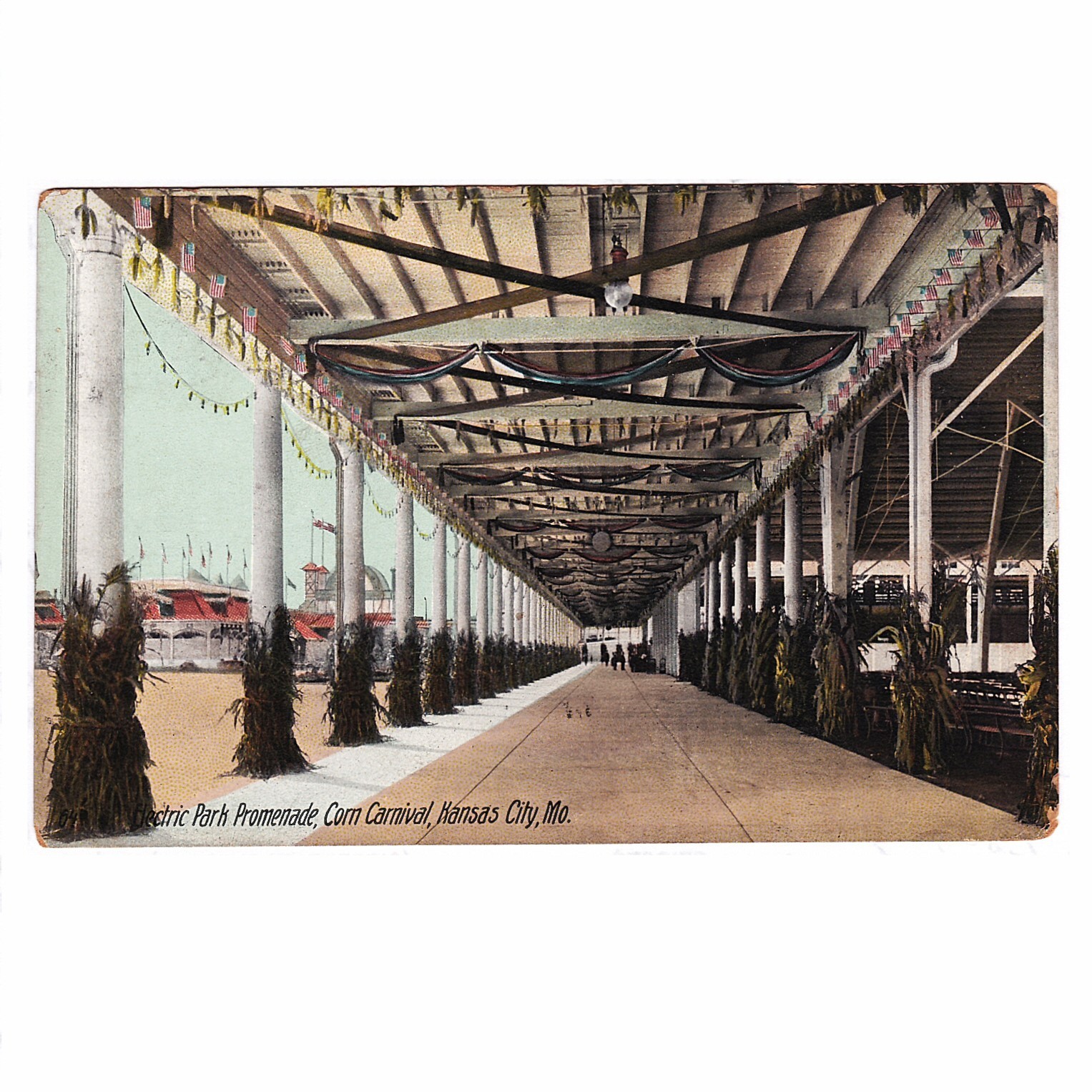 Lot of 7 Kansas City Missouri Electric Park Postcards Posted 1908