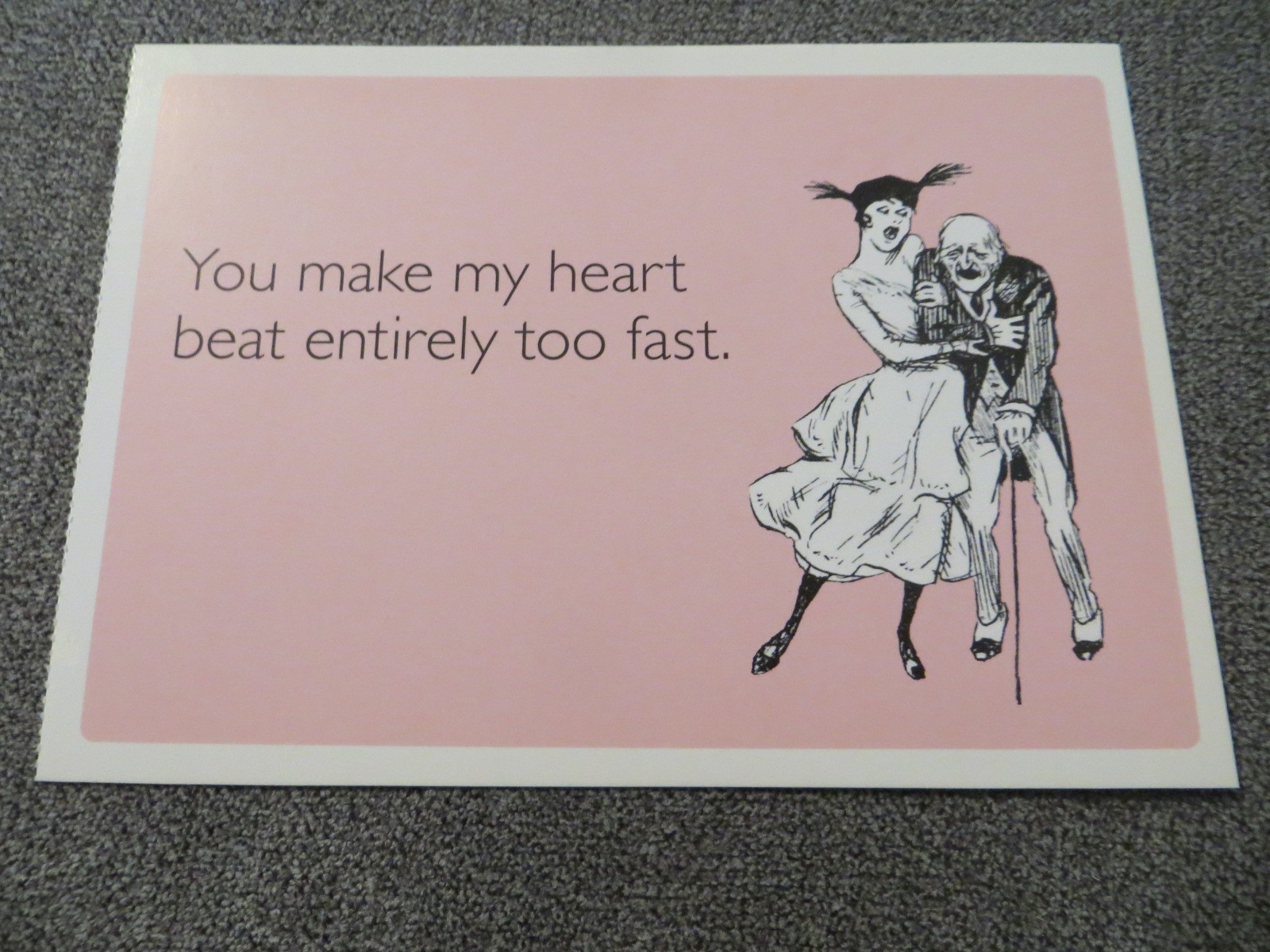 Valentine’s Day Humorous Dating Romance Love Fast Heart Beat Postcard NEW